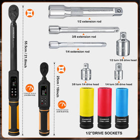 Uharbour digital torque wrench 1/2 drive covers heavy-duty fastening with confidence.