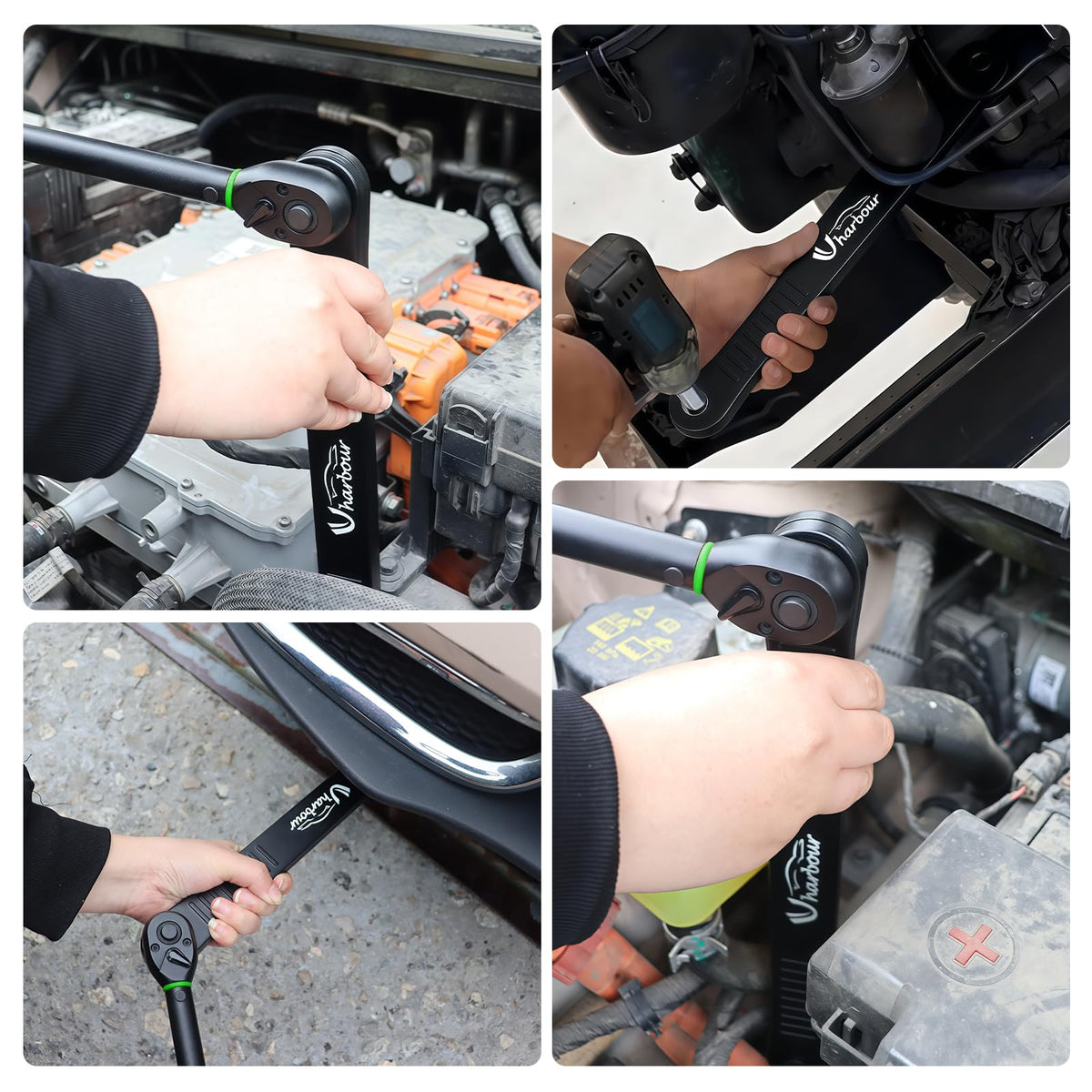 Uharbour offset extension wrench in use for automotive or DIY projects