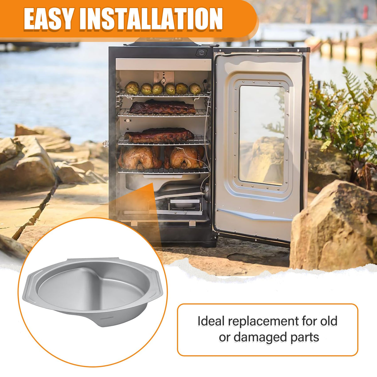 UHEGDRR replacement in use during cooking for Masterbuilt 30-inch smoker
