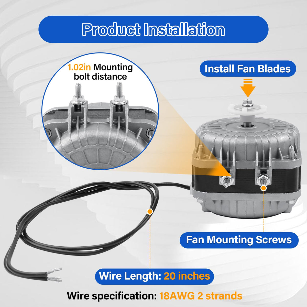 UHEGDRR YZF10-20 fan motor dimensions for easy compatibility with equipment