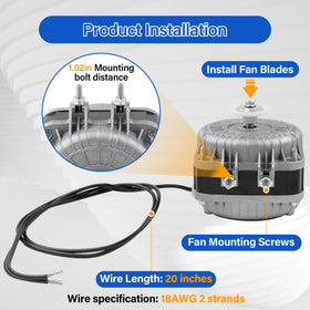 UHEGDRR YZF10-20 fan motor dimensions for easy compatibility with equipment