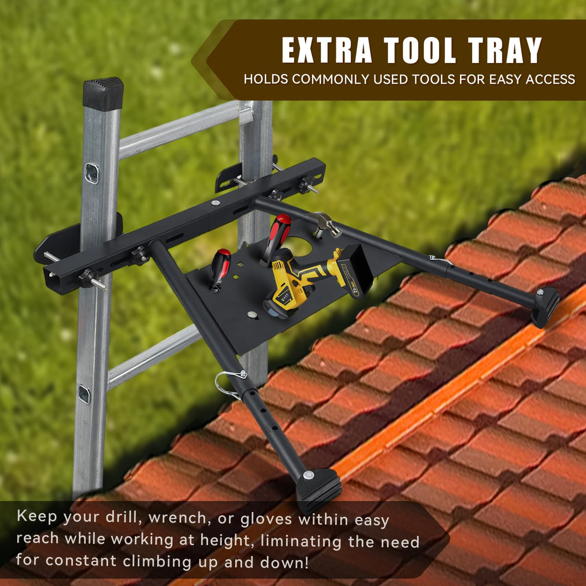 UIABOPZ ladder stabilizer protects roof gutters during cleaning