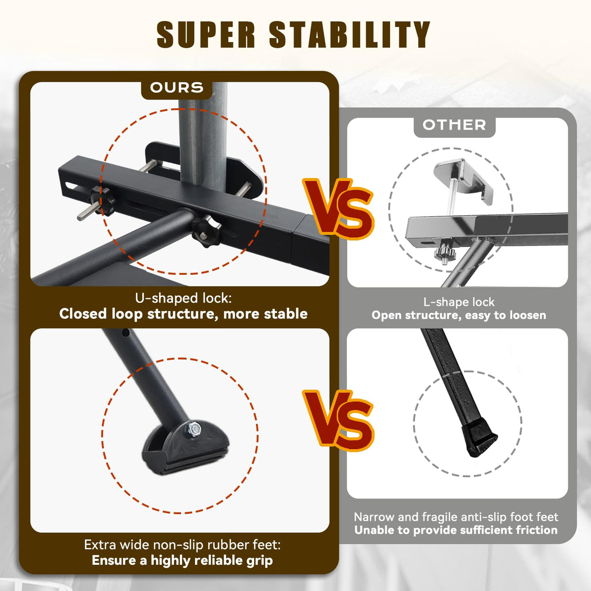 UIABOPZ wide-arm stabilizer enhances lateral ladder stability