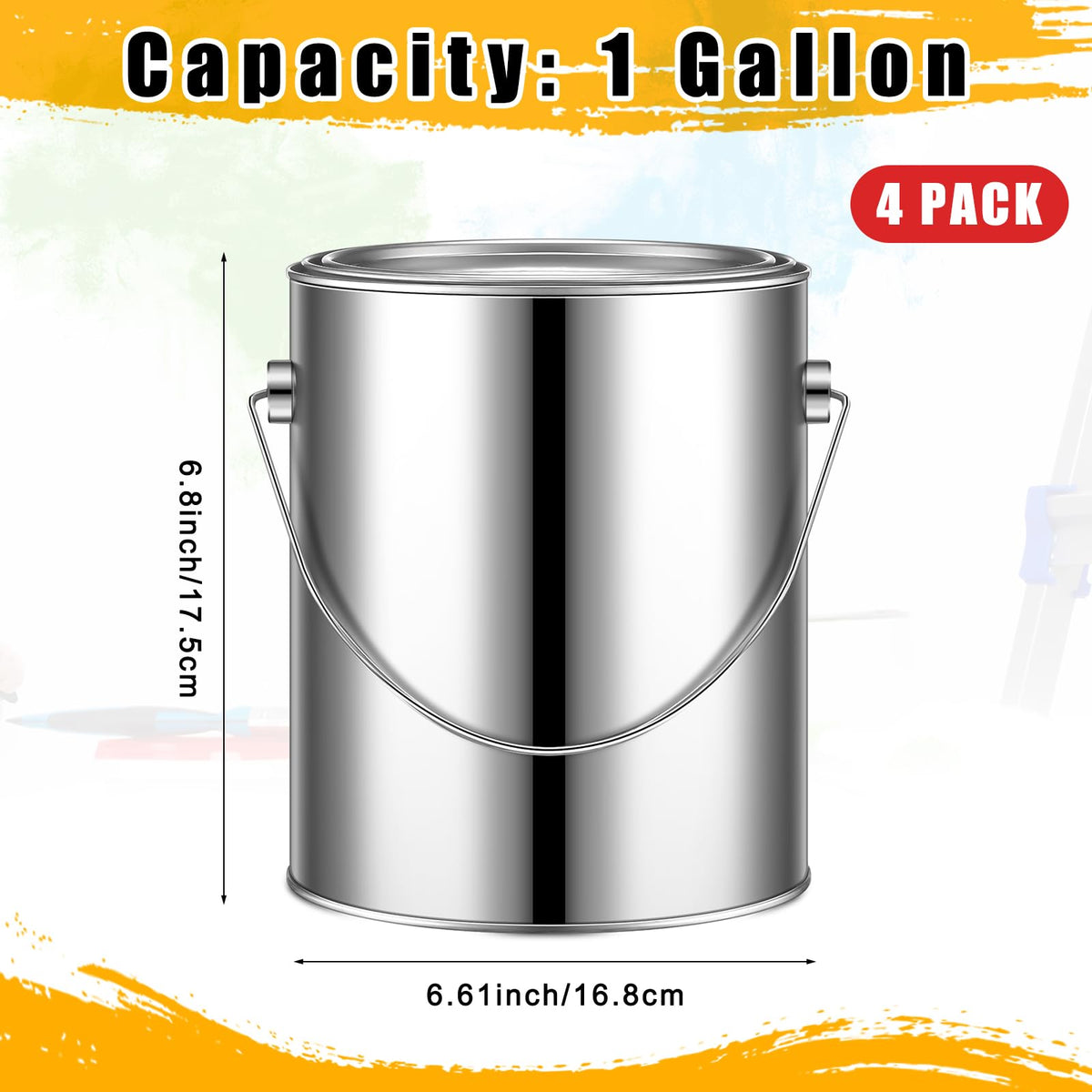 Uiifan heavy-duty tinplate paint cans with handles for sturdy storage.