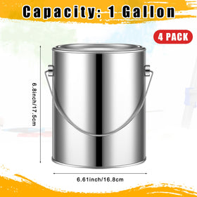 Uiifan heavy-duty tinplate paint cans with handles for sturdy storage.