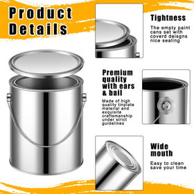 Uiifan leakproof lid on metal paint can prevents spills.