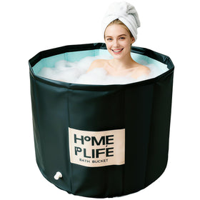 UINERAGI portable bath tub folded for storage, ideal for travel and compact spaces