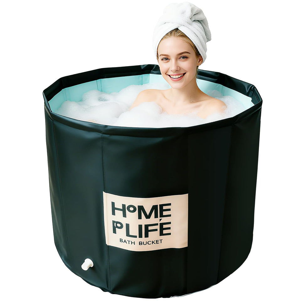 UINERAGI portable bath tub folded for storage, ideal for travel and compact spaces