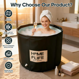 UINERAGI portable bath tub setup shows quick, tool-free assembly for home spa days
