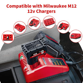 Uionvot battery with LED indicator helps plan proactive recharging for on-site work.