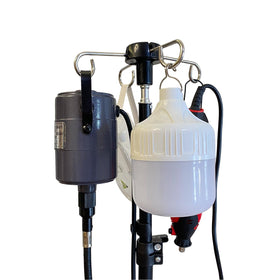 UISKOOPW rotary tool hanger sturdy metal frame adds workshop stability.
