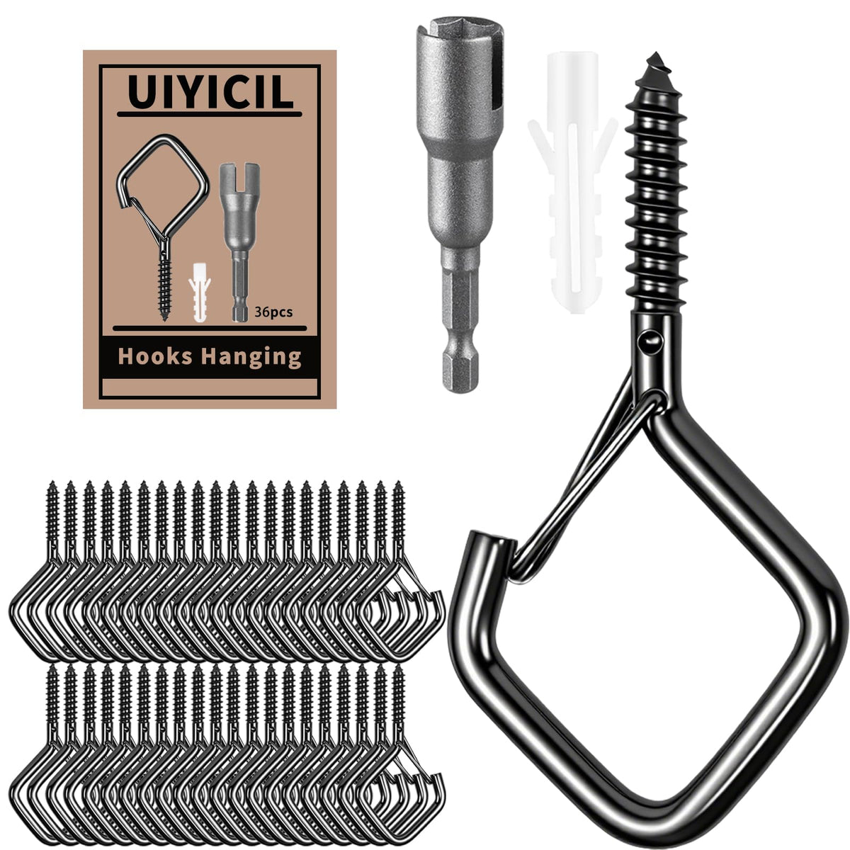 Uiyicil heavy duty eye screw hook for hanging plants with windproof locking