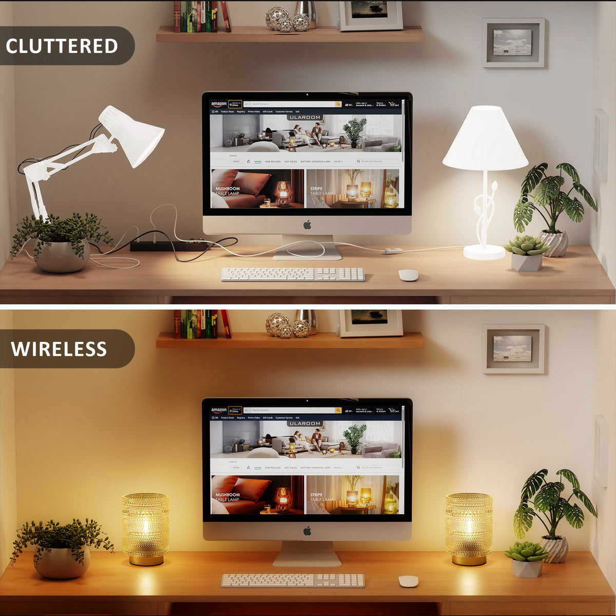 ULAROOM accent lamp adds warmth to coffee table decor