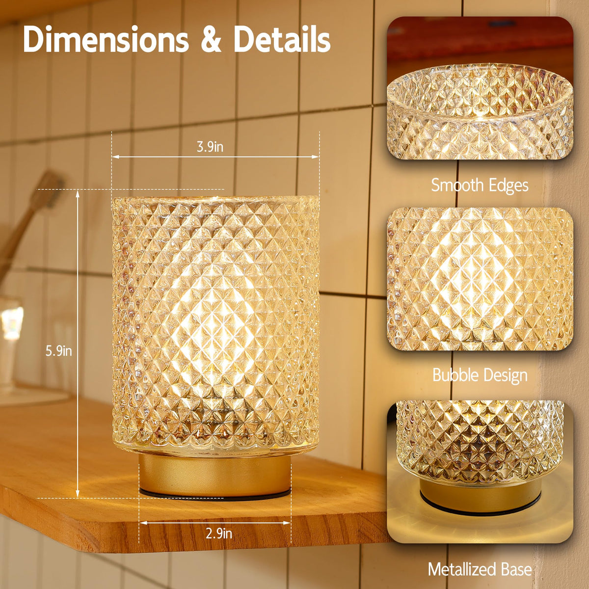 ULAROOM glass shade diffuses light to highlight decor without glare.