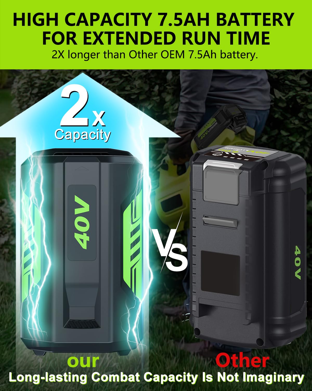 ULATI Ryobi 40V 7.5Ah compatibility with Ryobi tools and chargers
