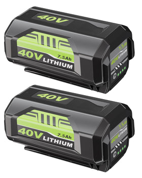 ULATI Ryobi 40V 7.5Ah replacement battery front view for extended cordless work