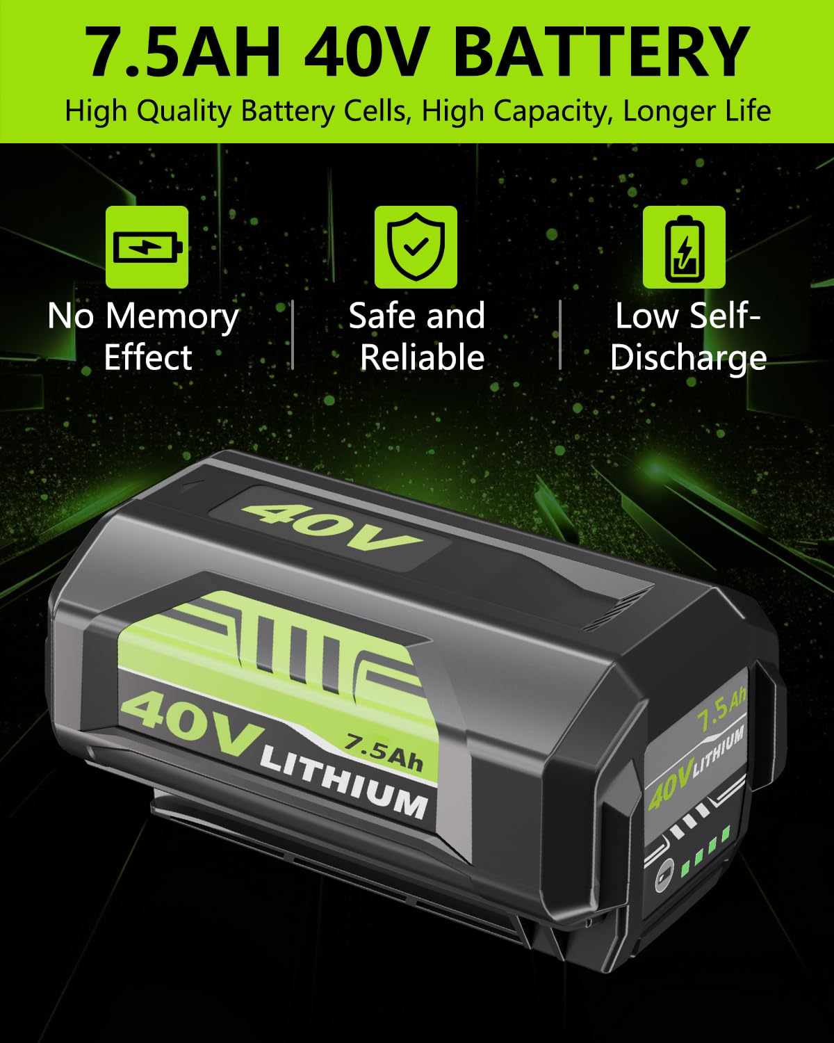 ULATI Ryobi 40V 7.5Ah battery safety protections against overcharge and overheating