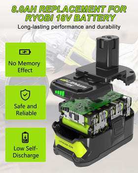 ULATI Ryobi charger compact design enables convenient charging at home.