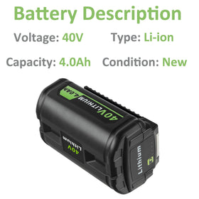 ULDERTRA Ryobi 40V battery packaging highlights compatibility.