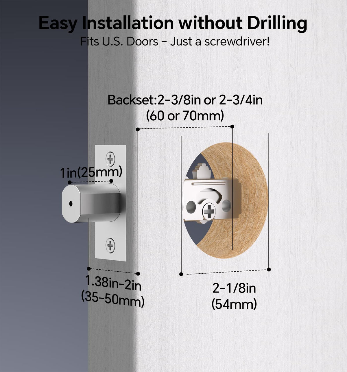 Ulecoce easy-install deadbolt fits standard doors for DIY setup.