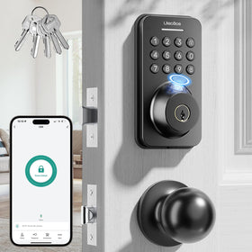 Ulecoce fingerprint keypad deadbolt with handle offers fast, secure home entry.