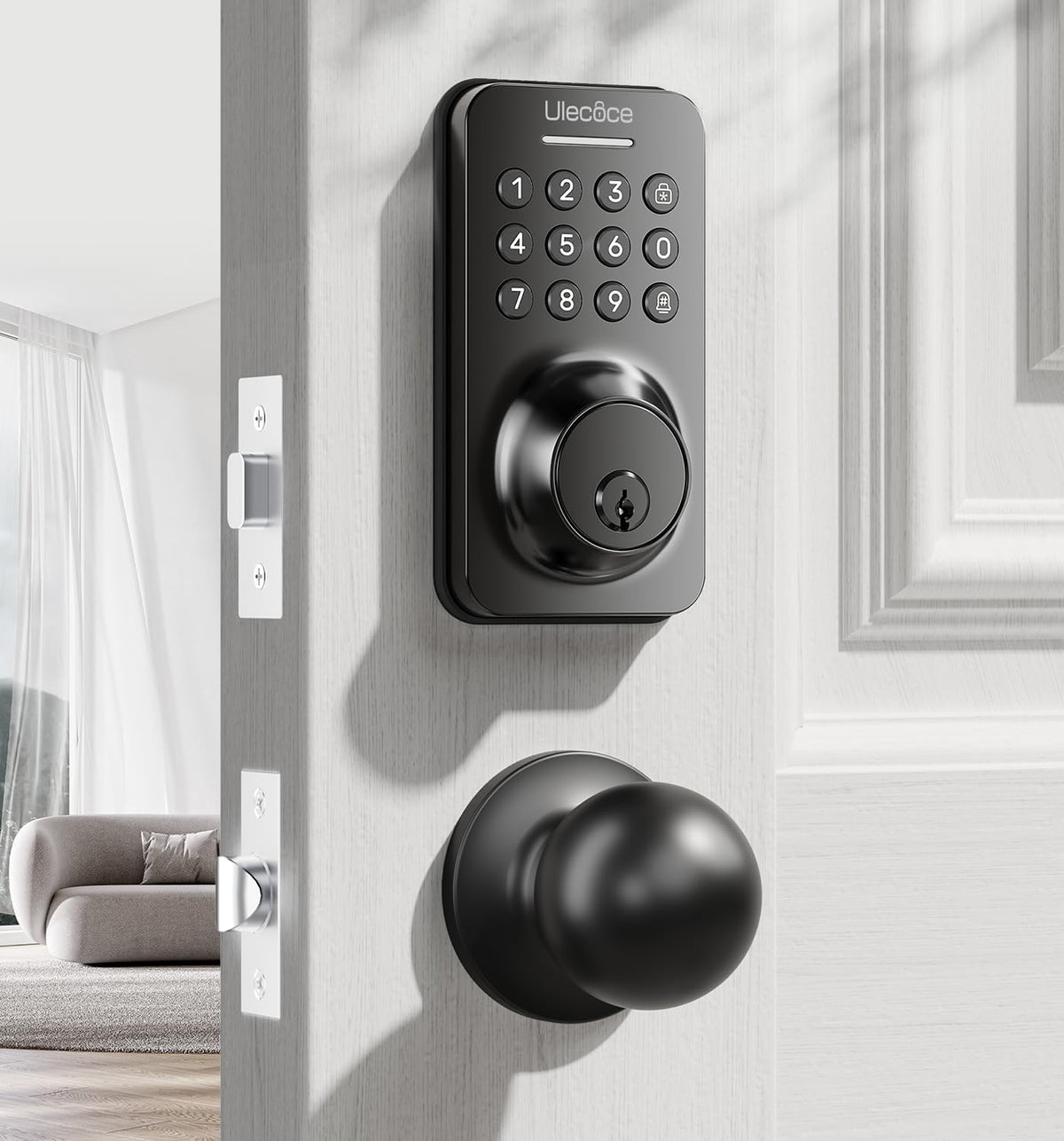 Ulecoce keyless entry lock front view for secure front door access