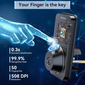 Ulecoce one-touch lock button provides quick closure from inside or outside.