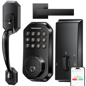 Ulecoce WiFi Smart Door Lock front view in zinc alloy for secure entry.