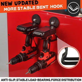 ULIBERMAGNET 20lb magnetism hook attached to metal surface securing power tools.