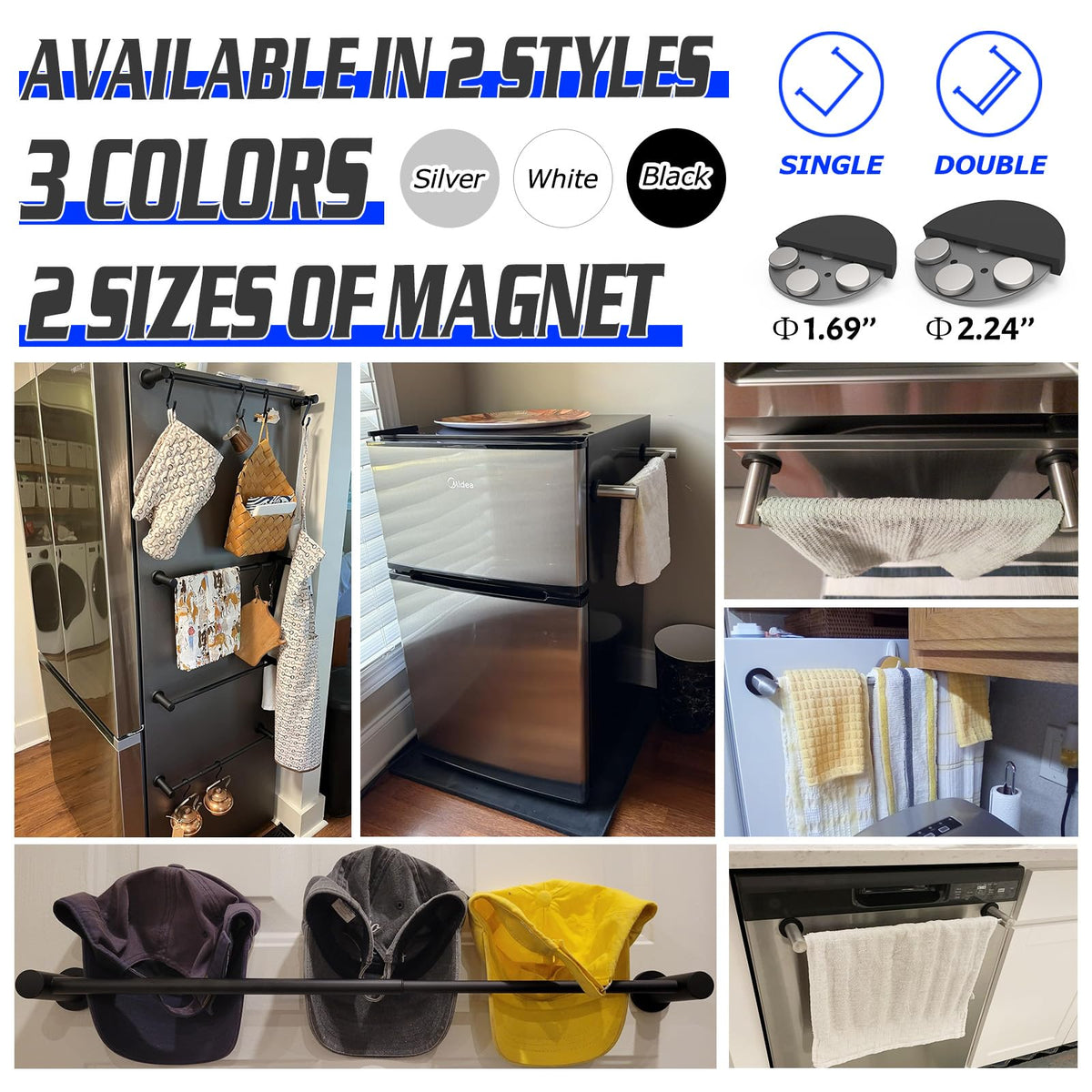 ULIBERMAGNET easy-install magnetic towel rail on metal surface
