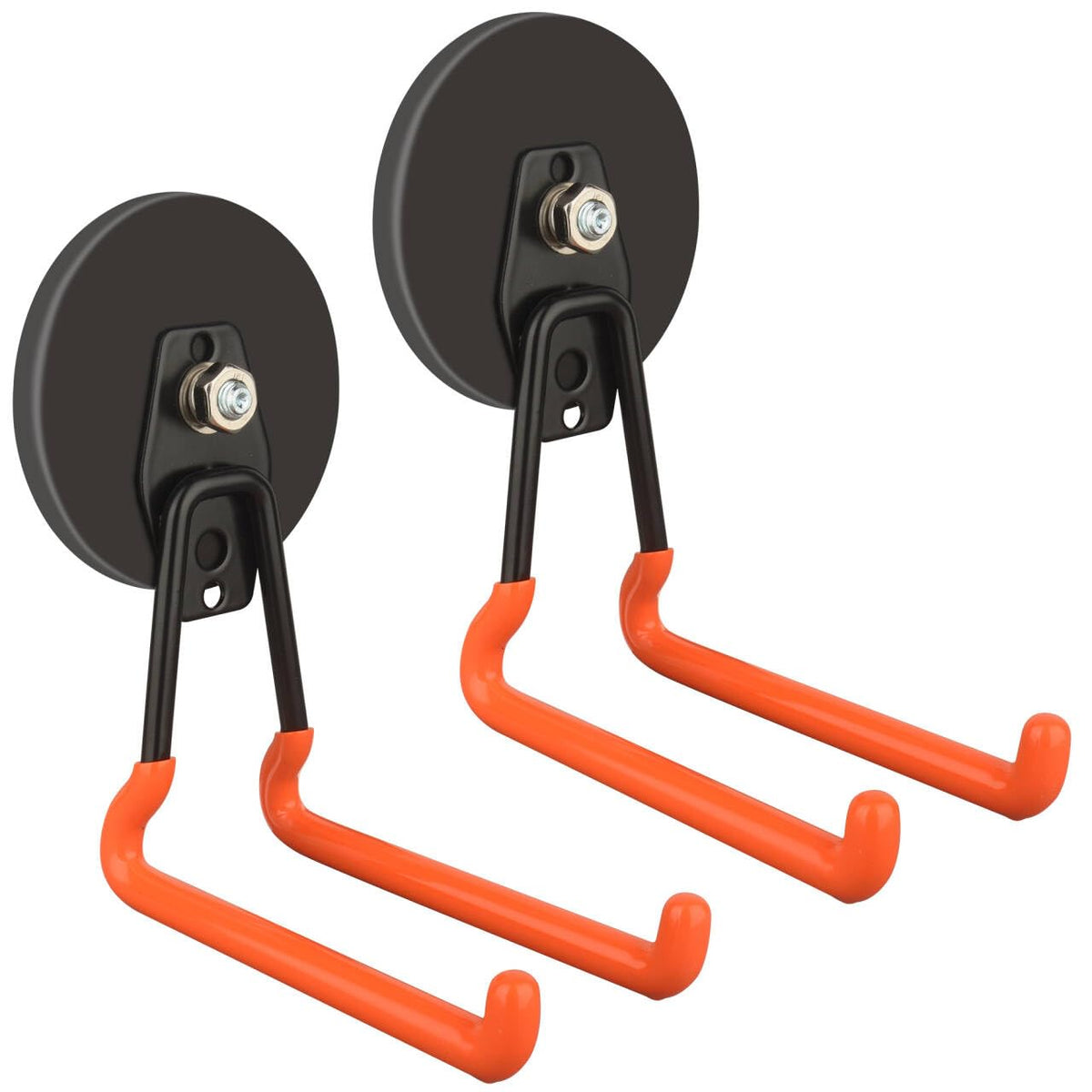 ULIBERMAGNET 5-inch extended magnetic hook in orange securely holds tools and cords.