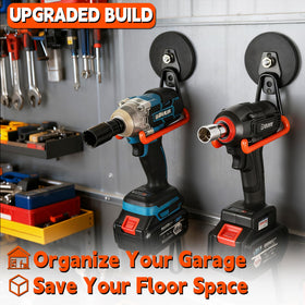 ULIBERMAGNET garage and workshop organization with a visible orange hook.