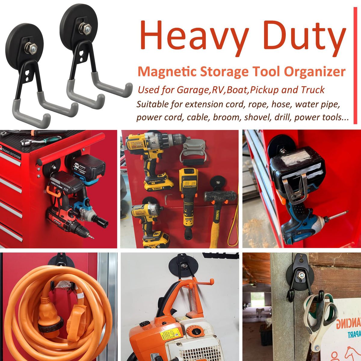 ULIBERMAGNET garage/workspace hook demonstrating organization of tools