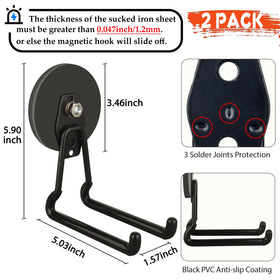 ULIBERMAGNET Giant Hooks extended 5 inch accommodate large tools safely