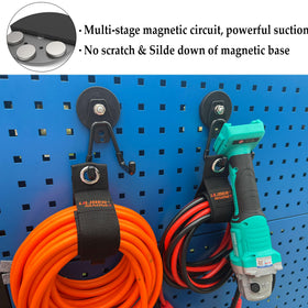 ULIBERMAGNET 4-pack hooks help declutter and organize a compact workspace