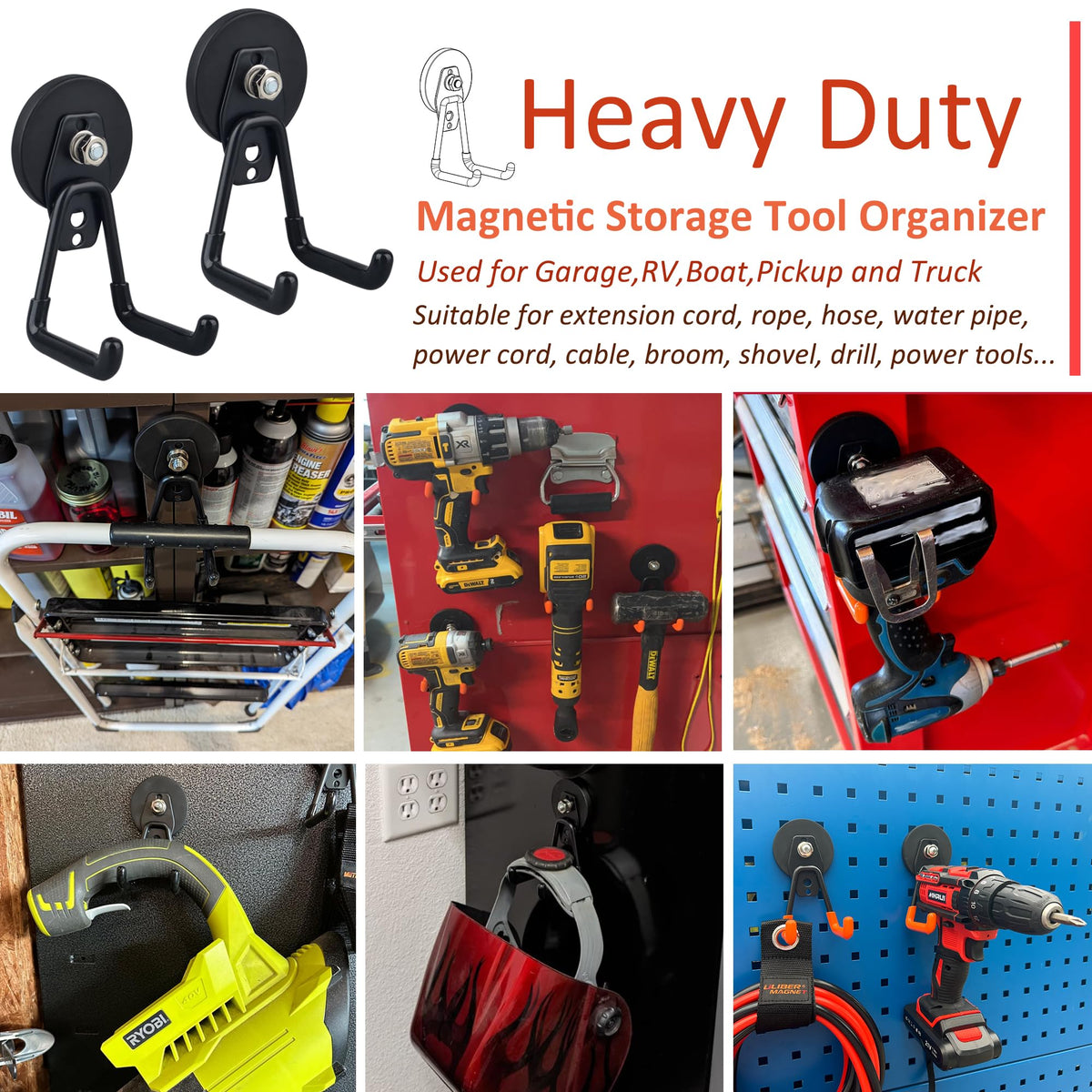 ULIBERMAGNET hook with rubber coating protects surfaces from scratches during use