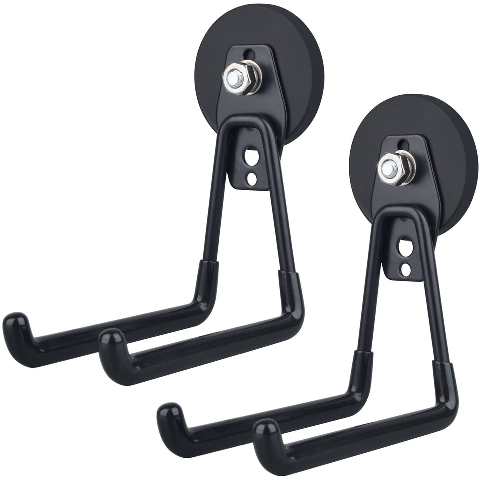 ULIBERMAGNET heavy-duty magnetic hook 2-pack mounted on metal surface for tool organization