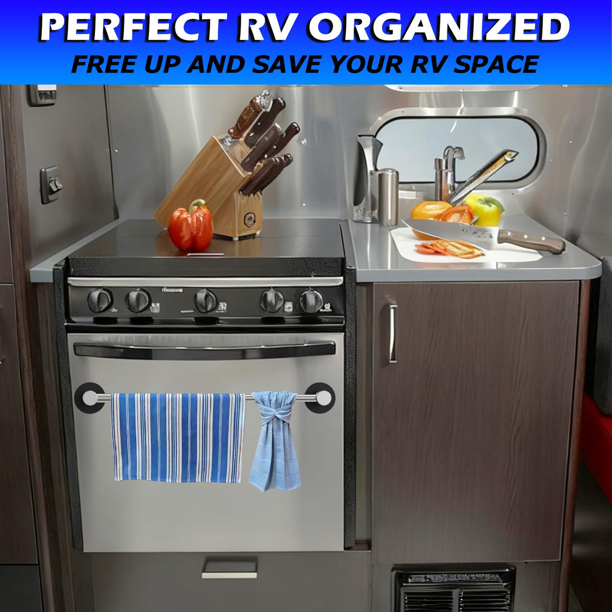 ULIBERMAGNET compact towel bar fits tight kitchen or bathroom spots