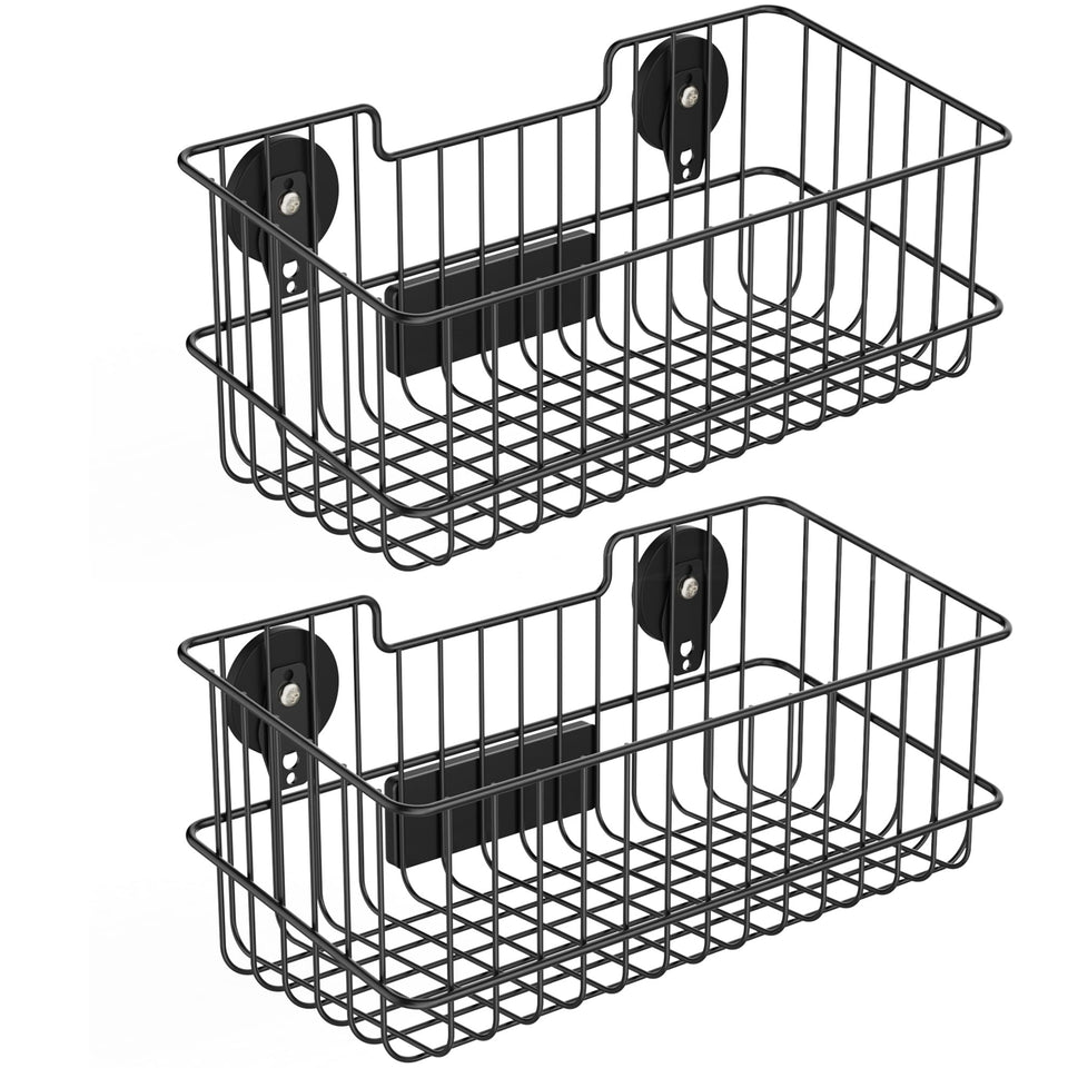 ULIBERMAGNET magnetic basket large capacity on a fridge for organized storage.