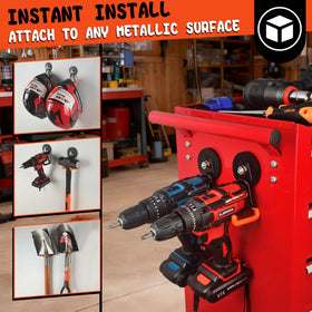 ULIBERMAGNET multi-purpose hooks organize garage, shed, laundry, and kitchen.