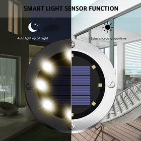 OULONGER solar ground light showing the large-capacity battery and charging port