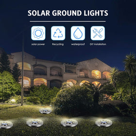 OULONGER solar ground light blending with modern outdoor patio decor