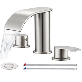 Ultimate Unicorn 8in faucet in brushed nickel, full view for modern bath.
