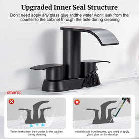 Ultimate Unicorn Black Waterfall Faucet dual handles for precise control