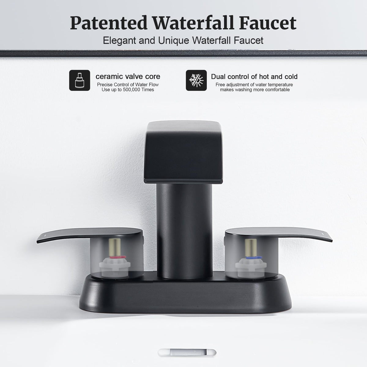 Ultimate Unicorn Black Waterfall Faucet installation demonstrates gasket-seal setup