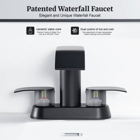 Ultimate Unicorn Black Waterfall Faucet installation demonstrates gasket-seal setup