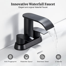 Ultimate Unicorn Black Waterfall Faucet matte finish adds contemporary style