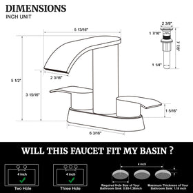 Ultimate Unicorn Black Waterfall Faucet pop-up drain included