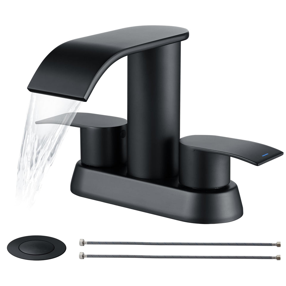 Ultimate Unicorn Black Waterfall Faucet spout shows modern design and smooth water flow