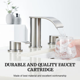 Brushed nickel finish detail on Ultimate Unicorn faucet highlighting durability.